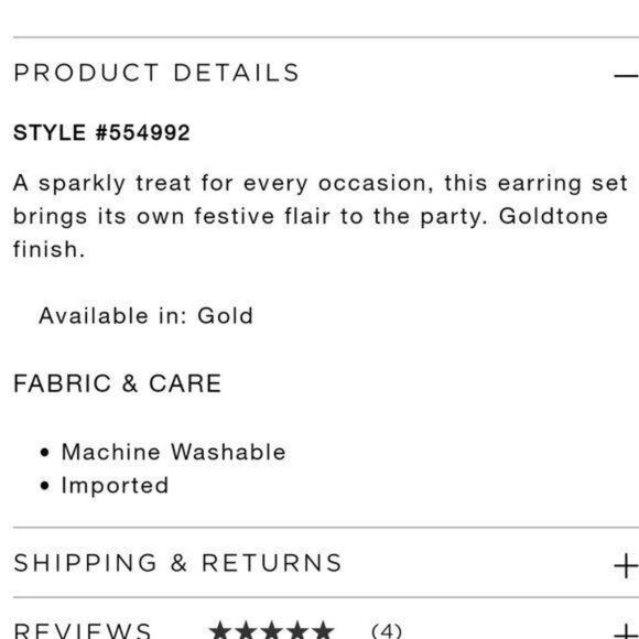 LOFT 12 Days of Gifting Stud Earring Gift Set Holiday Christmas Gold Tone Stones - Picture 9 of 9